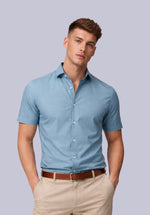 Load image into Gallery viewer, TEAL HALF BAMBOO SILK SHIRT
