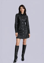 Load image into Gallery viewer, MAVEN LEATHER DRESS
