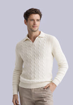 Load image into Gallery viewer, SNOW MERINO POLO SWEATER
