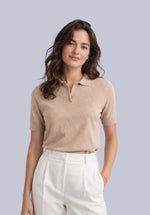 Load image into Gallery viewer, Champagne Prestige Summer Merino Polo
