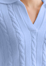 Load image into Gallery viewer, AZURE MERINO POLO SWEATER
