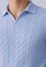 Load image into Gallery viewer, AZURE MERINO POLO SWEATER
