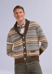 GRAPHITE WAFFLE KNIT CARDIGAN