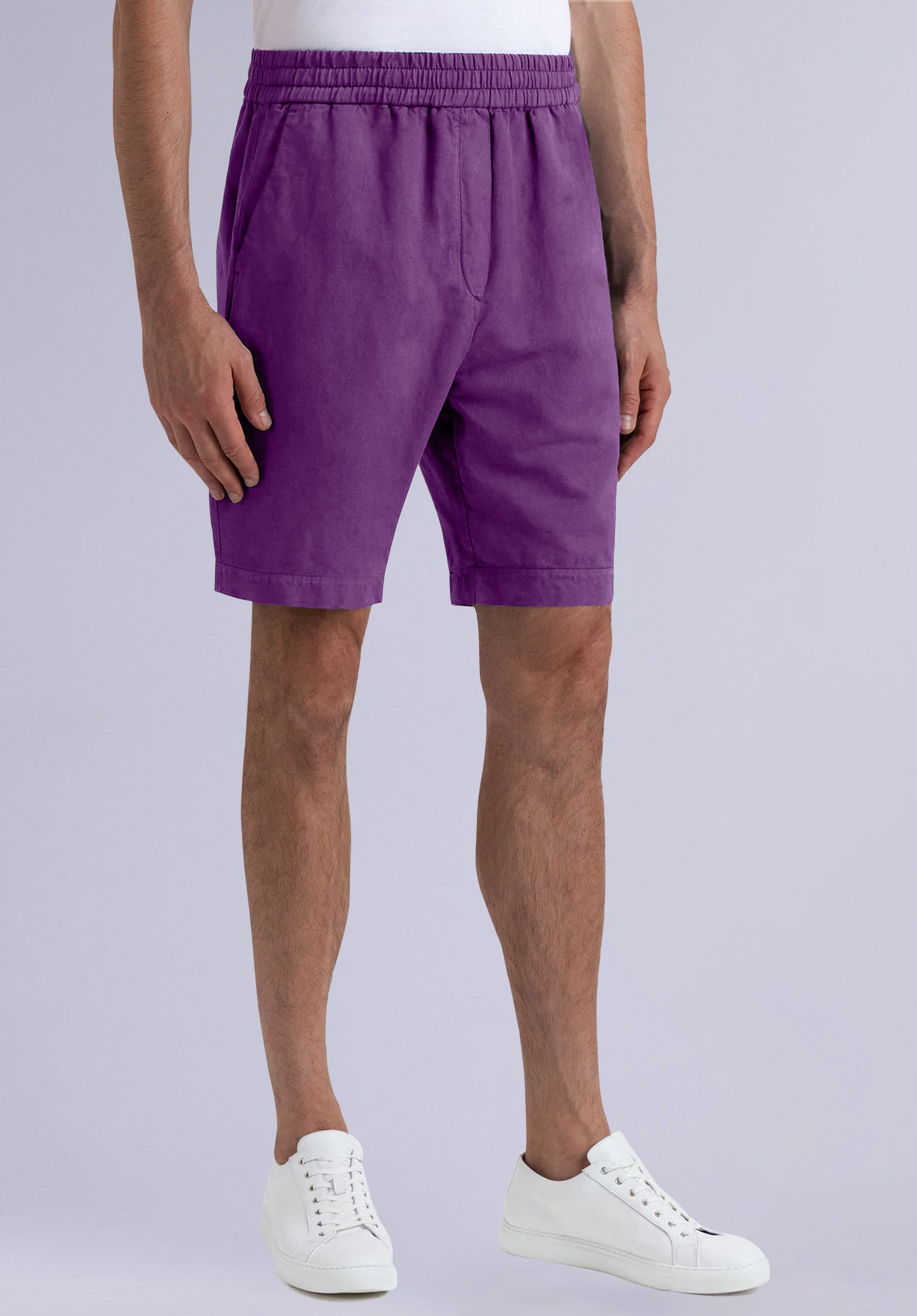 Mauve Cotton Linen Shorts