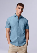 Load image into Gallery viewer, TEAL HALF BAMBOO SILK SHIRT
