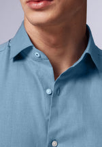 Load image into Gallery viewer, TEAL HALF BAMBOO SILK SHIRT
