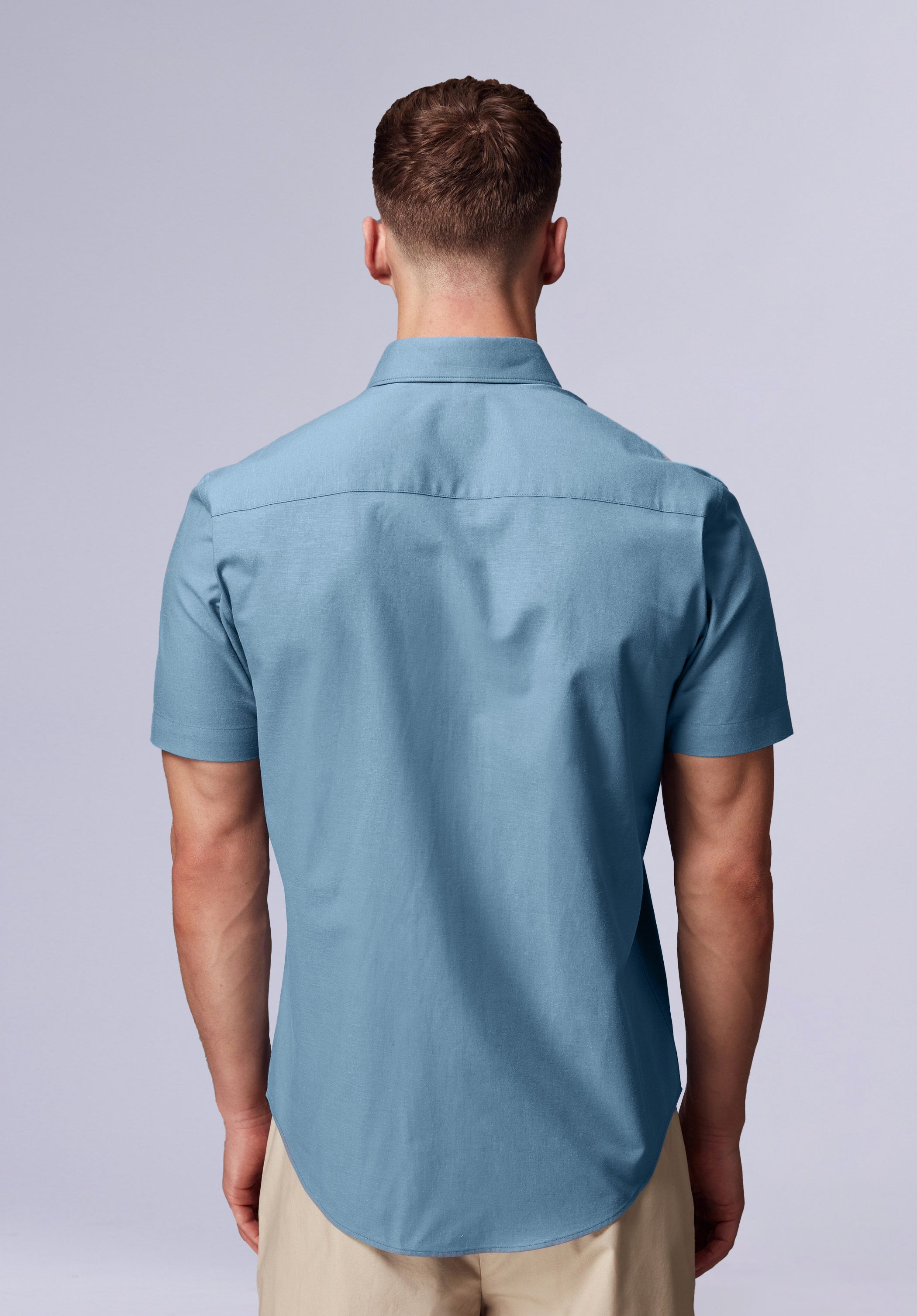 TEAL HALF BAMBOO SILK SHIRT