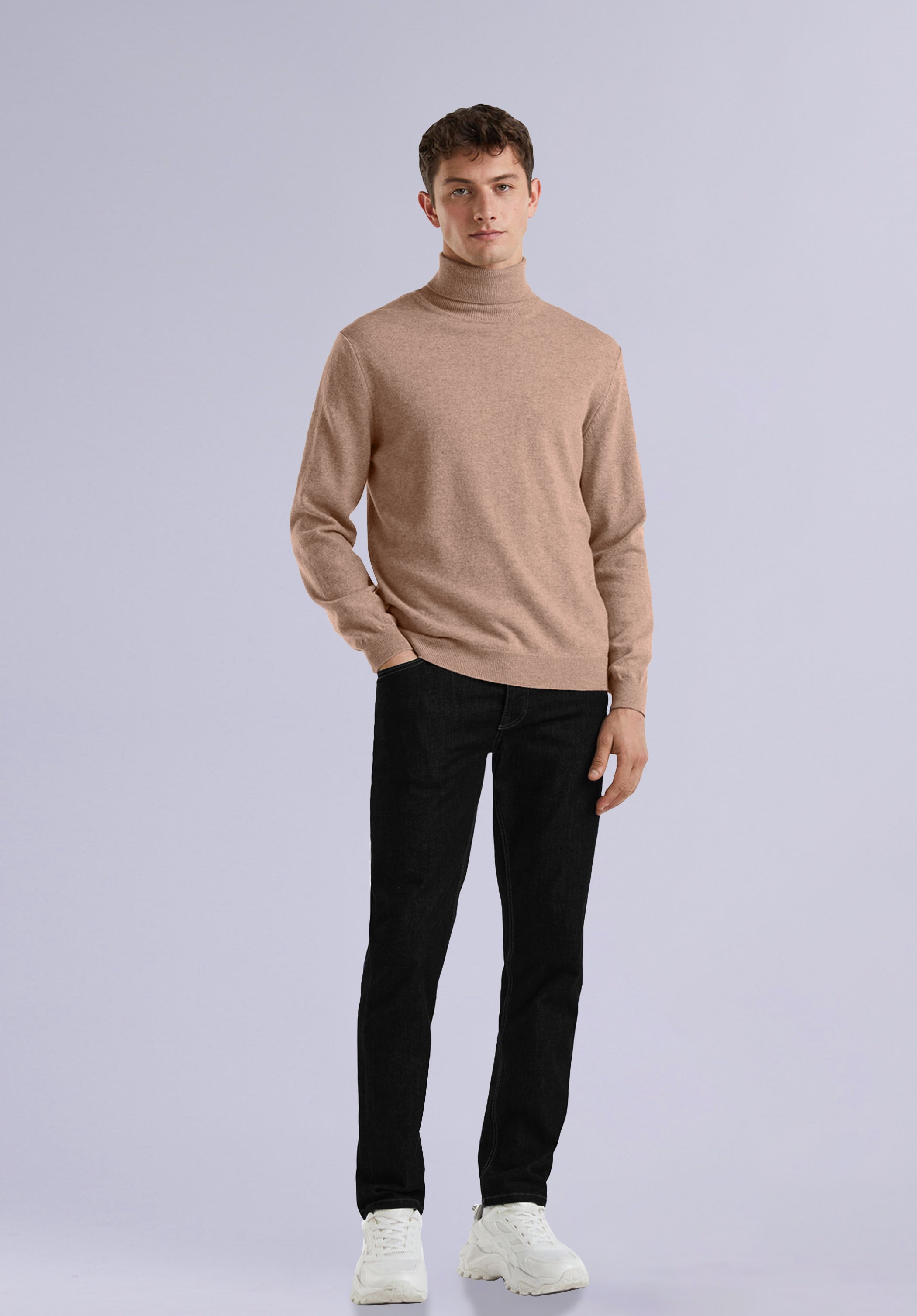 BEIGE MERINO HIGHNECK