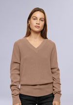 Load image into Gallery viewer, BEIGE MERINO V NECK
