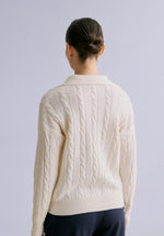 Load image into Gallery viewer, SNOW MERINO POLO SWEATER
