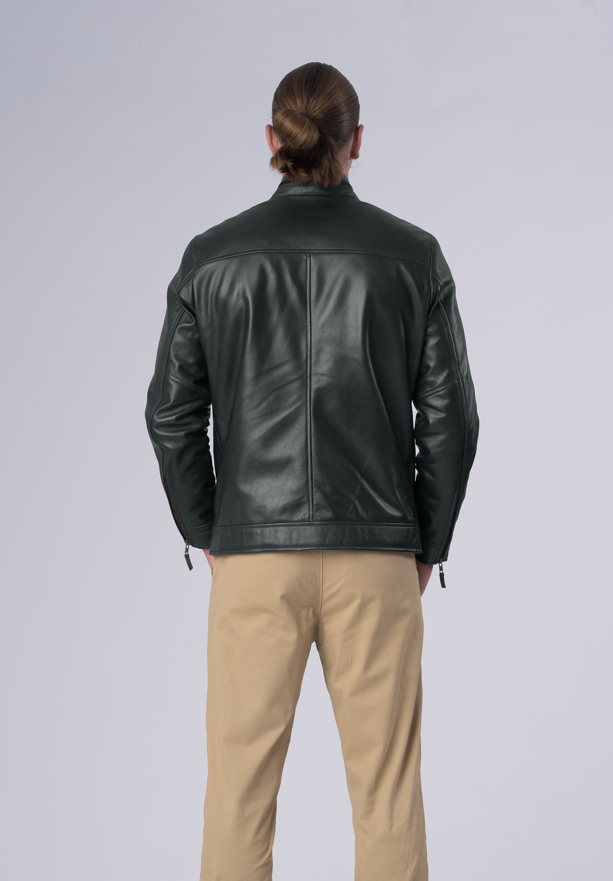 biker luxury leather jacket-men