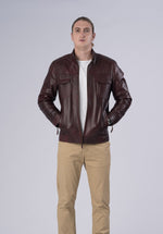 Load image into Gallery viewer, biker luxury leather jacket-men
