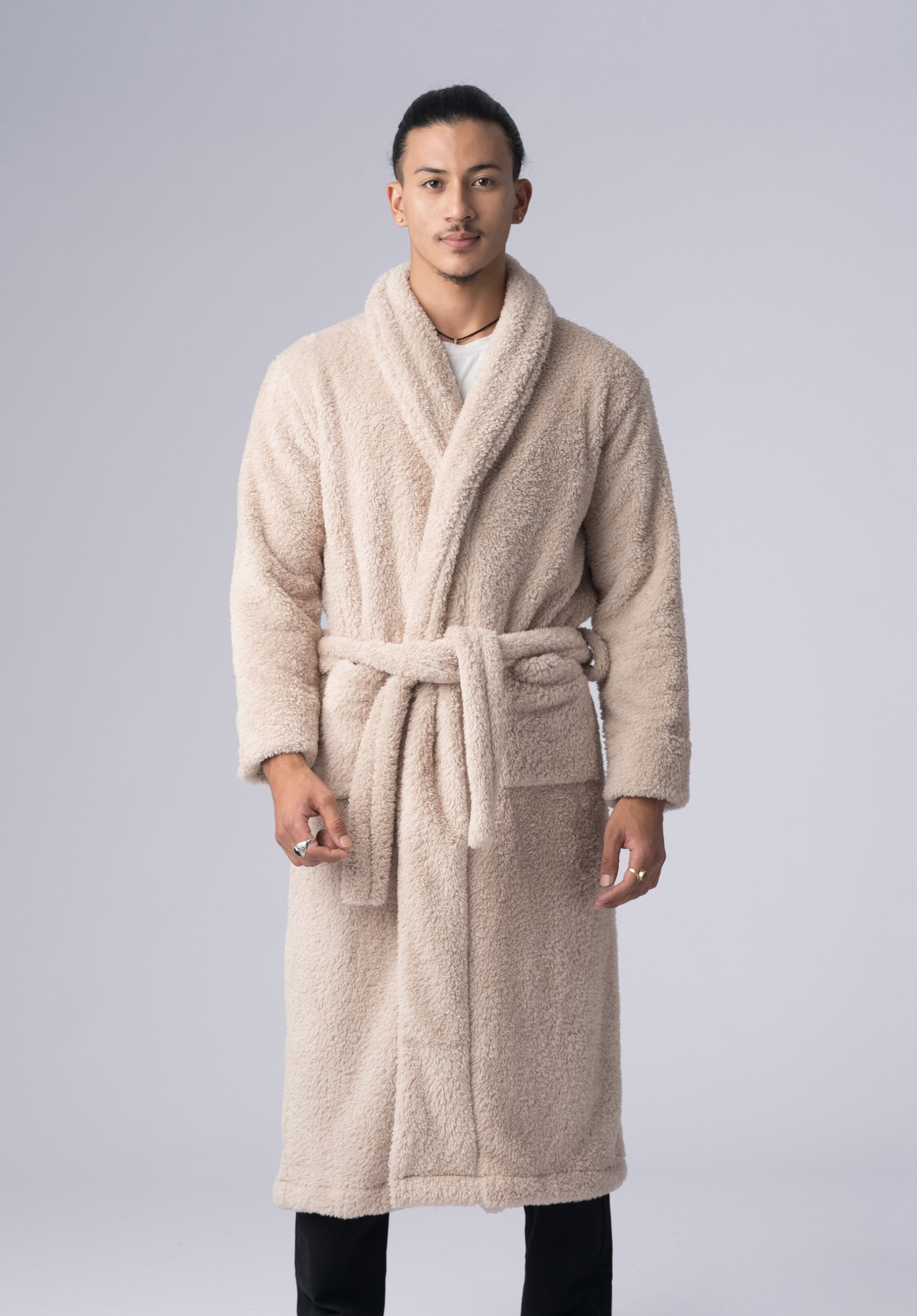 Plus Size Men Plain Winter Warm Hooded Long Bathrobe Night Robe Nightwear  Sleepwear | Fruugo ZA