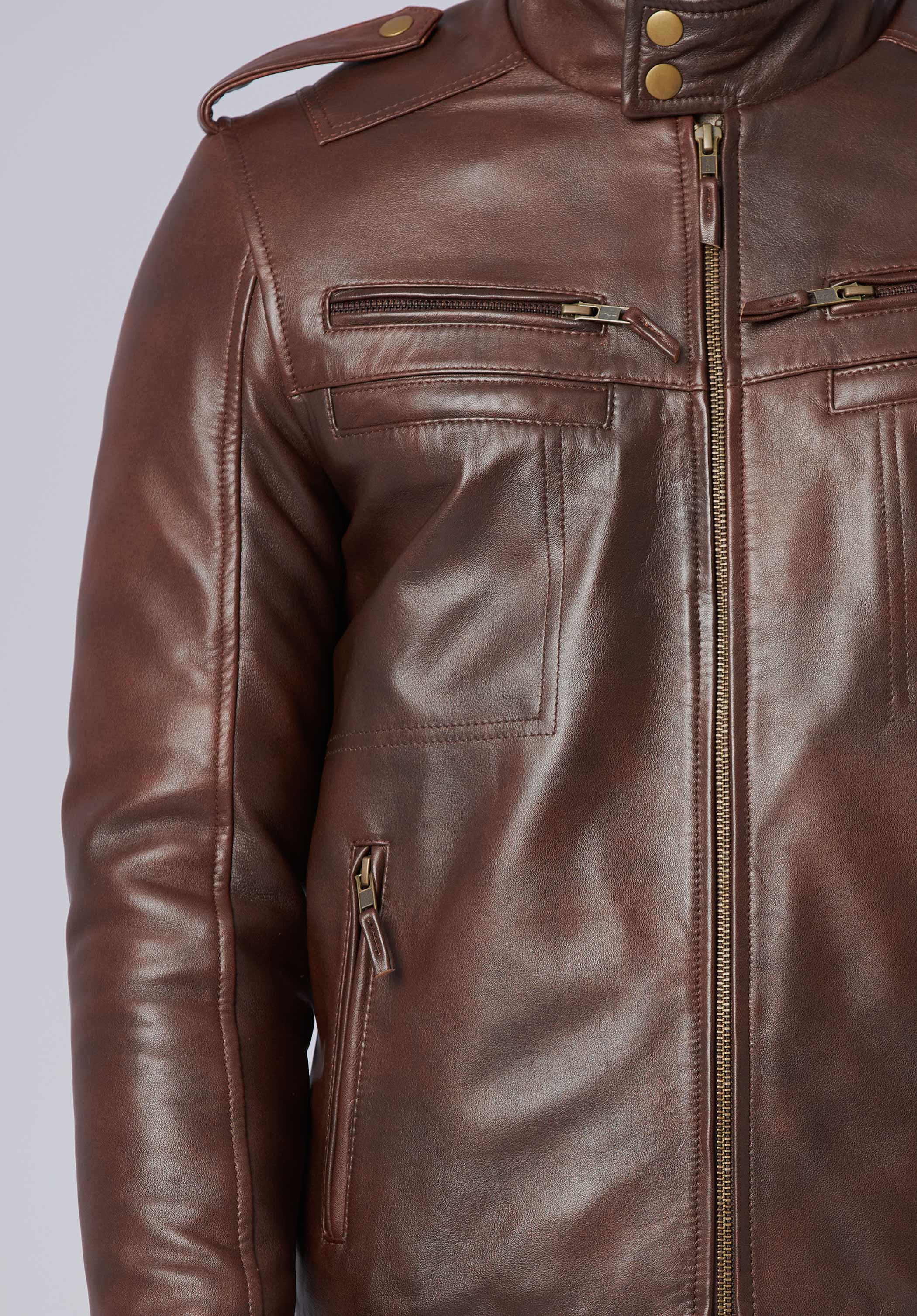 biker leather jacket-men