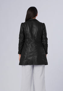 women leather long coat
















