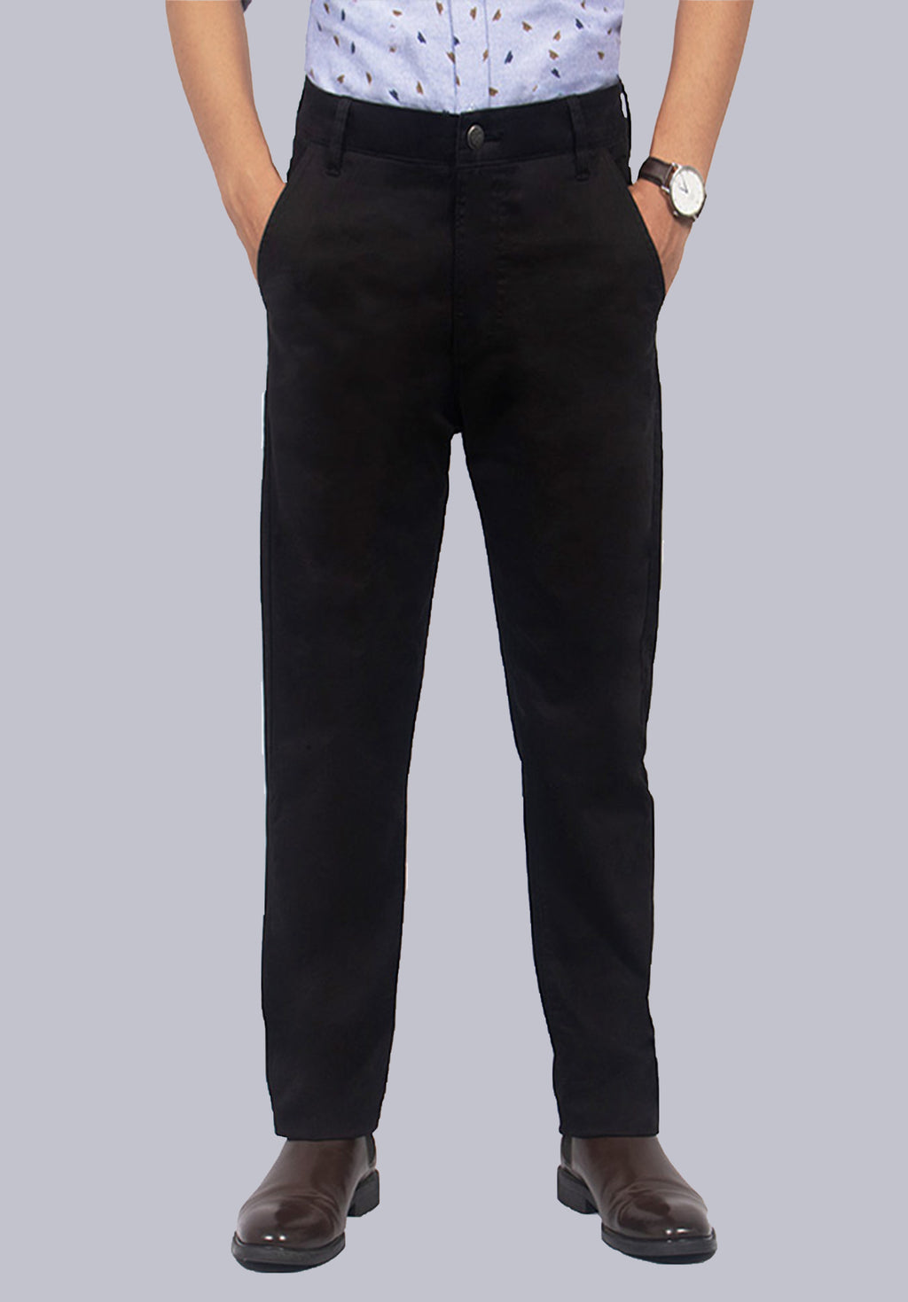 Buy online Men Black Mid Rise Solid Casual Trousers from Bottom Wear for  Men by Aeropostale for ₹1129 at 55% off | 2023 Limeroad.com